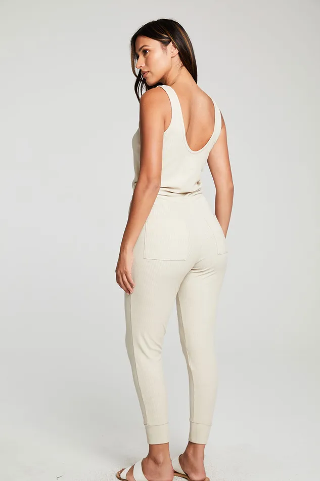 Bottoms Womens Chaser Brand Recycled Cozy Rib Low Back Tank Jumpsuit