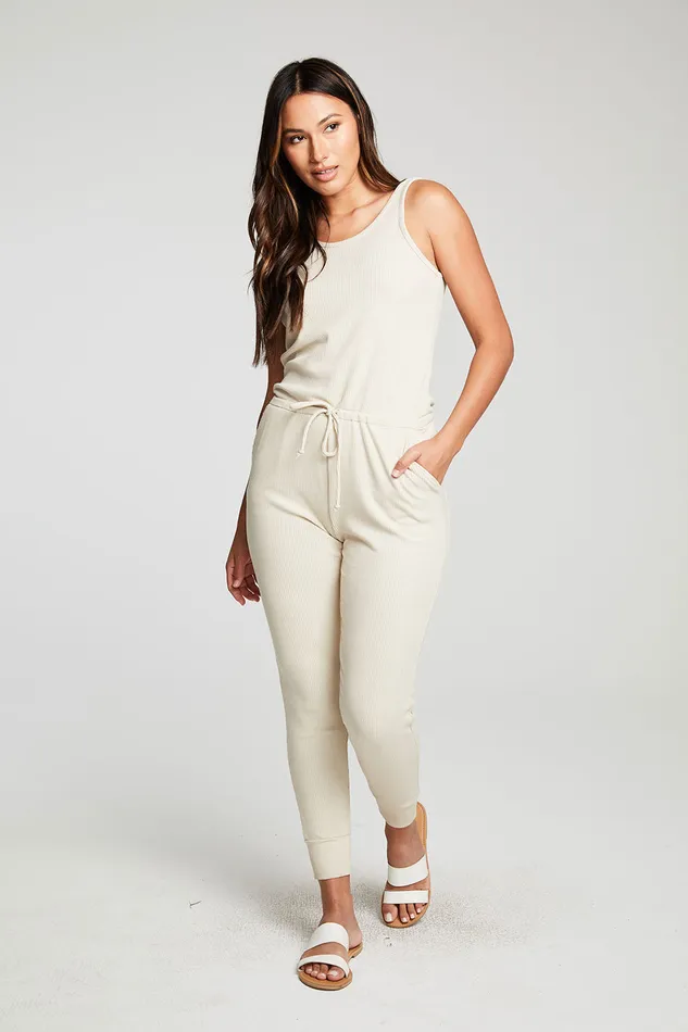 Bottoms Womens Chaser Brand Recycled Cozy Rib Low Back Tank Jumpsuit