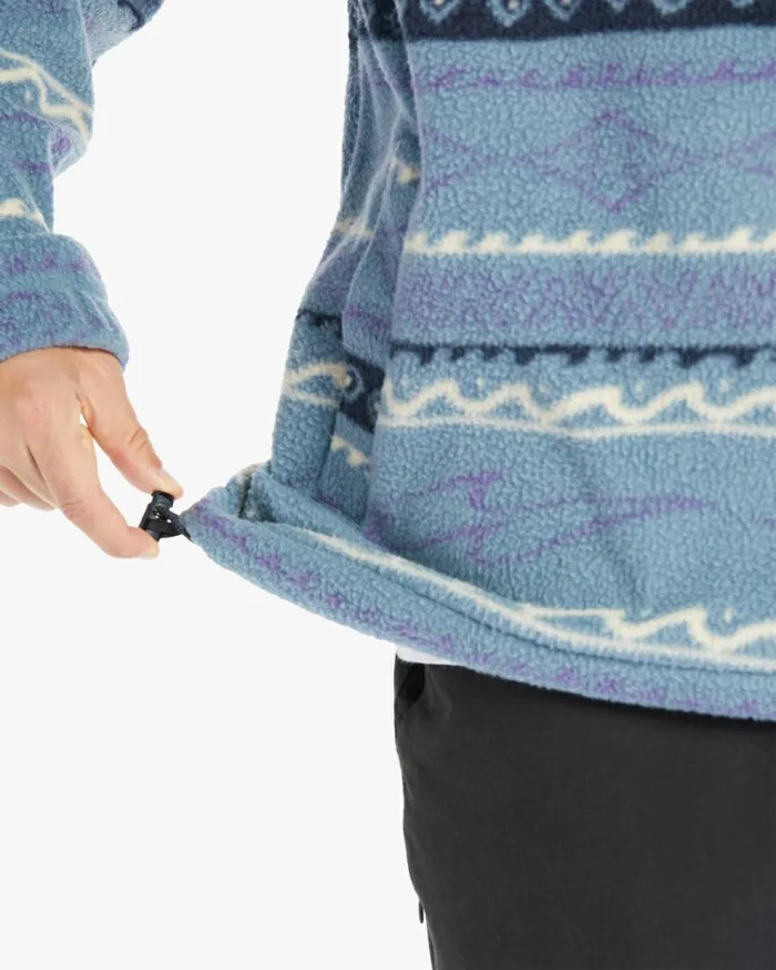 Boundary HalfZip Mock Neck Fleece Washed Blue Men Billabong Hoodies and Fleece