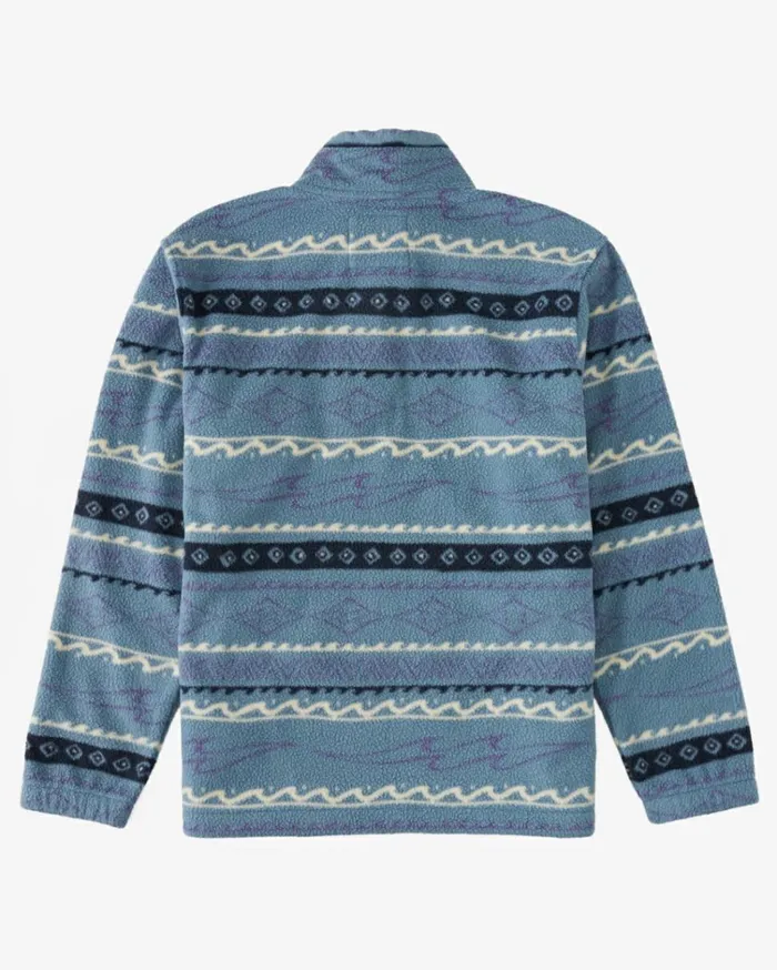 Boundary HalfZip Mock Neck Fleece Washed Blue Men Billabong Hoodies and Fleece