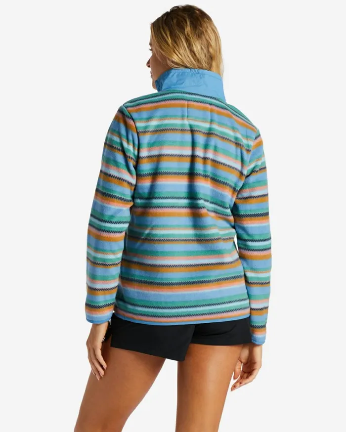 Boundary Lite Mock Neck Sweatshirt Stormy Blue Women Billabong Sweatshirts and Fleece