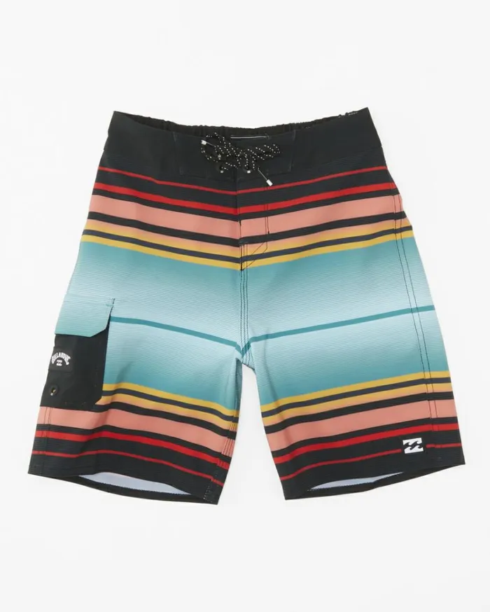 Boy039s 27 All Day Stripe Pro Performance 13034 Boardshorts Stealth MenKids Billabong Side Pockets