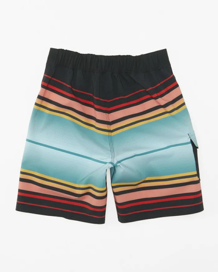 Boy039s 27 All Day Stripe Pro Performance 13034 Boardshorts Stealth MenKids Billabong Side Pockets