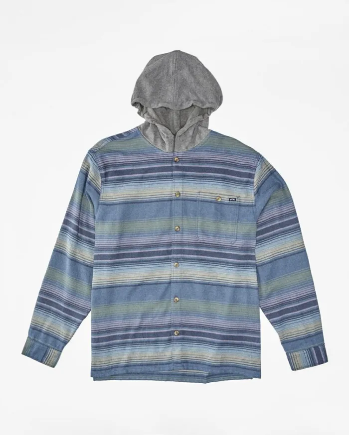 Boy039s 27 Baja Hooded Flannel Shirt North Sea Kids Billabong Toddlers and Boys 27 Yrs