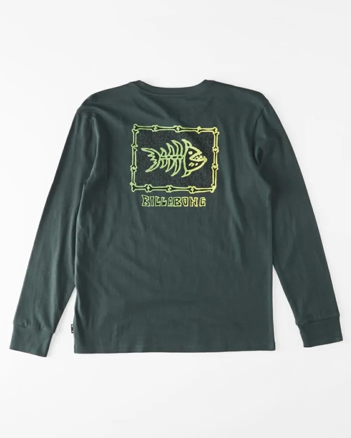 Boy039s 27 Sharky Long Sleeve TShirt Dark Forest Kids Billabong Toddlers and Boys 27 Yrs