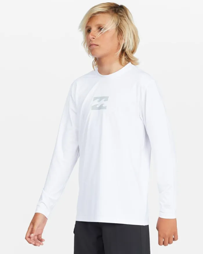 Boy039s All Day Wave Loose Fit Long Sleeve Surf Tee White Kids Billabong Boys039 Shorts