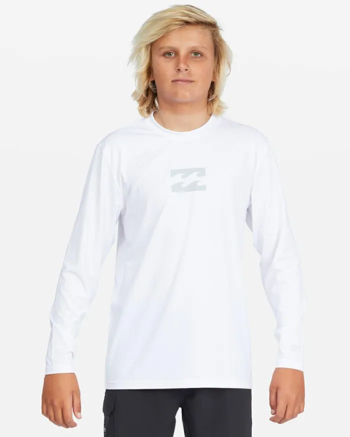 Boy039s All Day Wave Loose Fit Long Sleeve Surf Tee White Kids Billabong Boys039 Shorts