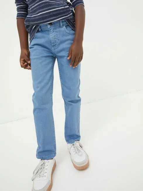 Boys Fatface Pants Jeans and Joggers Falmer Blue 5 Pocket Trousers