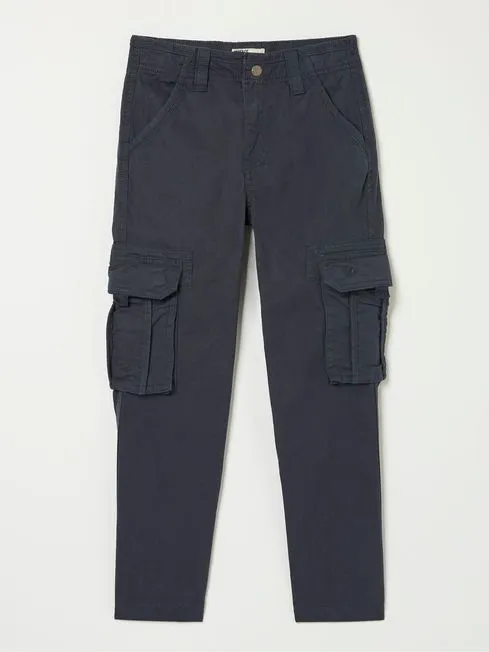 Boys Fatface Pants Jeans and Joggers Lulworth Navy Blue Cargo Trousers