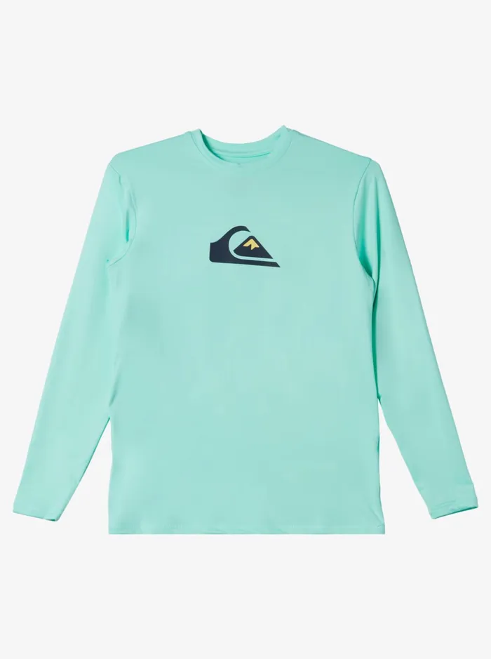 Boys Quiksilver Rashguards Boy039s 816 Solid Streak Ls Youth LSL Surf Tee Beach Glass Boys Quiksilver Rashguards Boy039s 816 Solid Streak Ls Youth LSL Surf Tee Beach Glass
