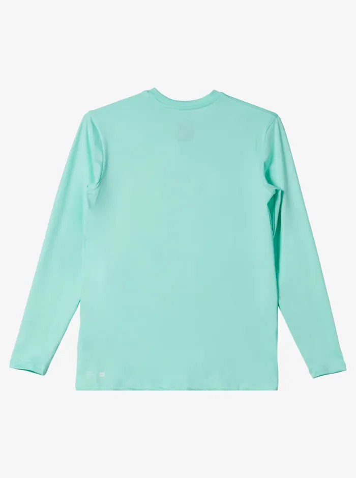 Boys Quiksilver Rashguards Boy039s 816 Solid Streak Ls Youth LSL Surf Tee Beach Glass Boys Quiksilver Rashguards Boy039s 816 Solid Streak Ls Youth LSL Surf Tee Beach Glass