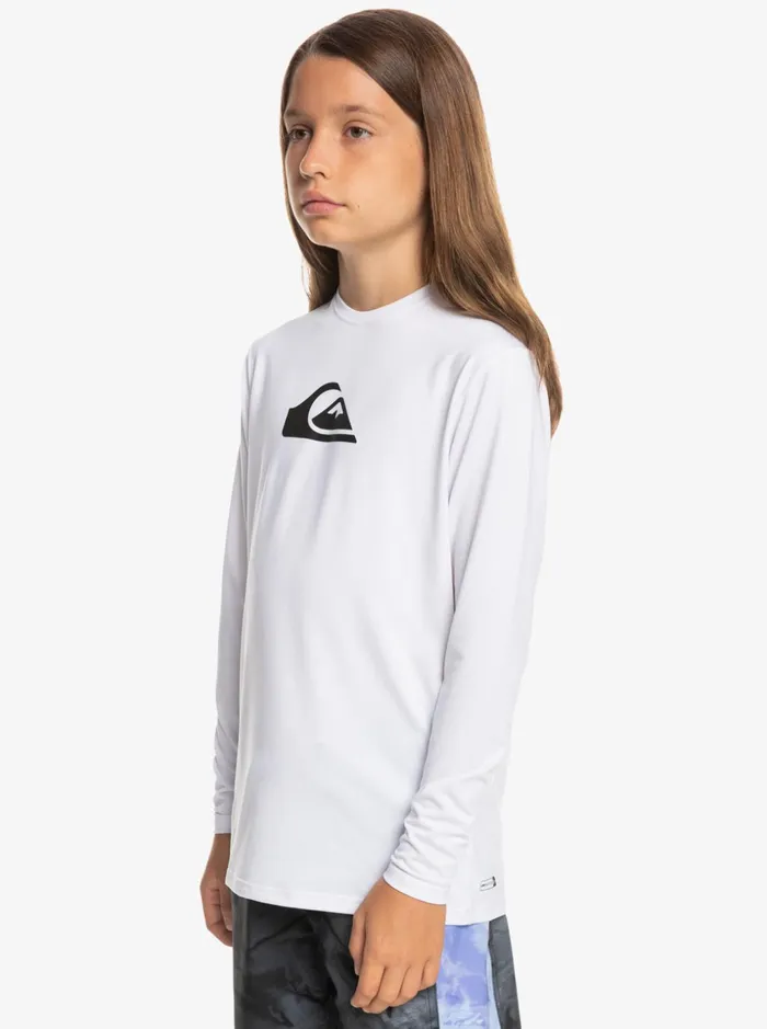 Boys Quiksilver Rashguards Boy039s 816 Solid Streak Ls Youth LSL Surf Tee White Boys Quiksilver Rashguards Boy039s 816 Solid Streak Ls Youth LSL Surf Tee White