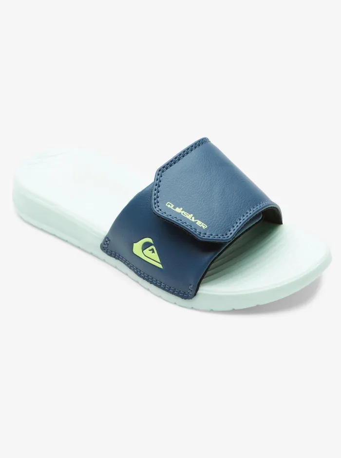 Boys Quiksilver Sandals Boy039s 816 Bright Coast Glow Slide Sandals Green 1