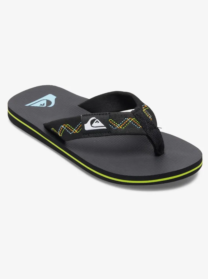 Boys Quiksilver Sandals Boy039s 816 Molokai Stitchy Sandals Blackblackgreen