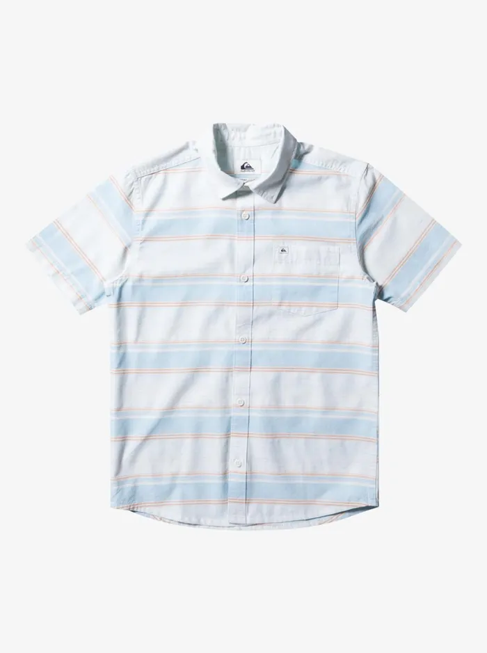 Boys Quiksilver Shirts Cali Sunrise Short Sleeve Shirt Sky Blue Cali Str
