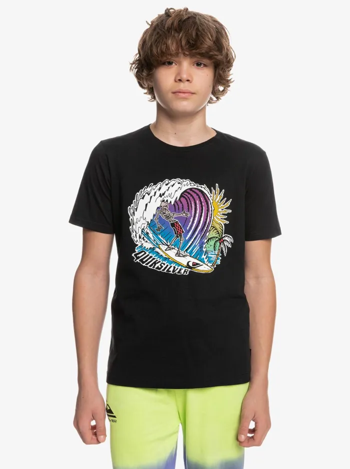 Boys Quiksilver Tees Boy039s 816 The Barrel TShirt Black Boys Quiksilver Tees Boy039s 816 The Barrel TShirt Black