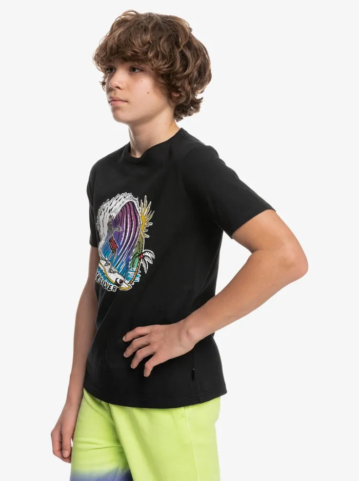 Boys Quiksilver Tees Boy039s 816 The Barrel TShirt Black Boys Quiksilver Tees Boy039s 816 The Barrel TShirt Black