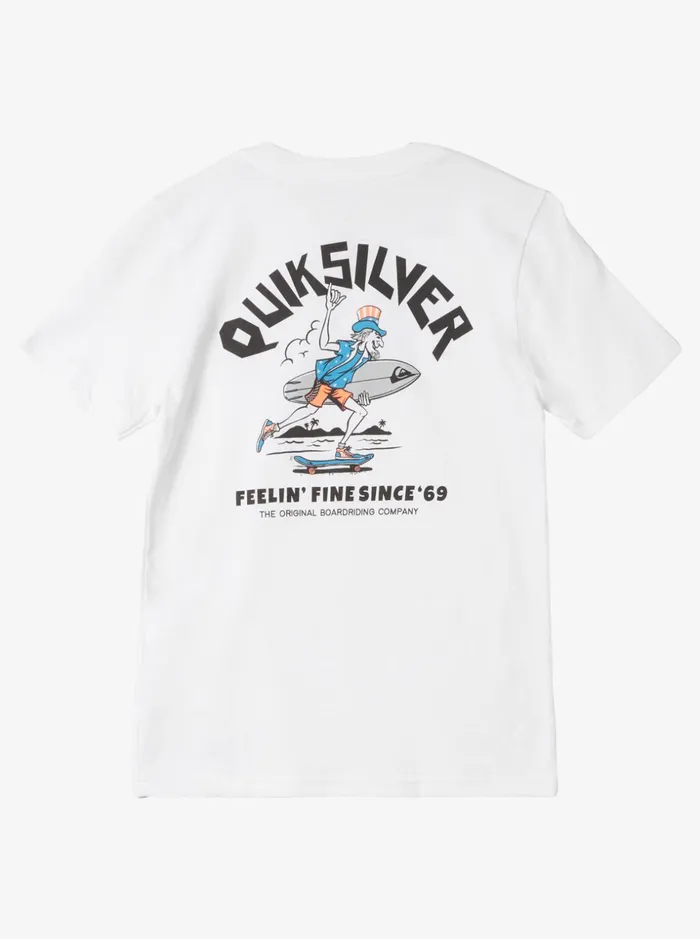 Boys Quiksilver Tees Boy039s 816 Uncle Slam TShirt White Boys Quiksilver Tees Boy039s 816 Uncle Slam TShirt White