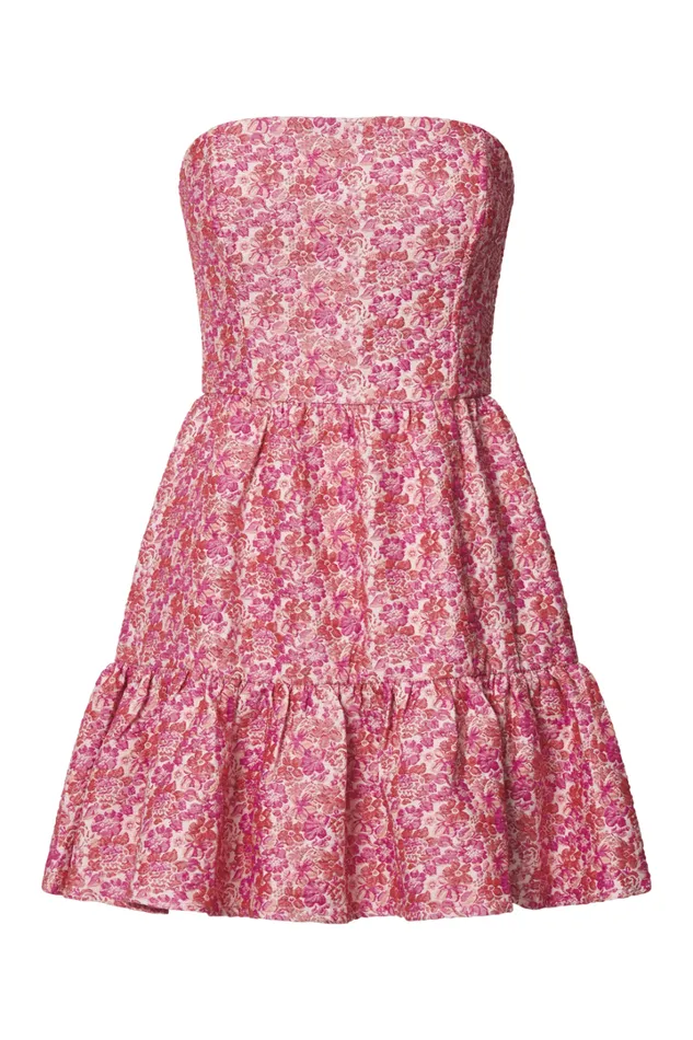 Brailey Mae Mini Dress 8211 Strapless Tiered Dress In Pink Floral Women Showpo Dresses