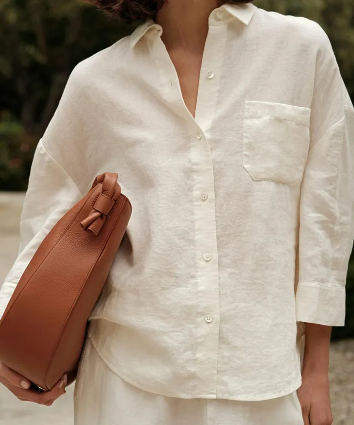 ButtonUps Women Jenni Kayne Linen Logan Shirt Ivory