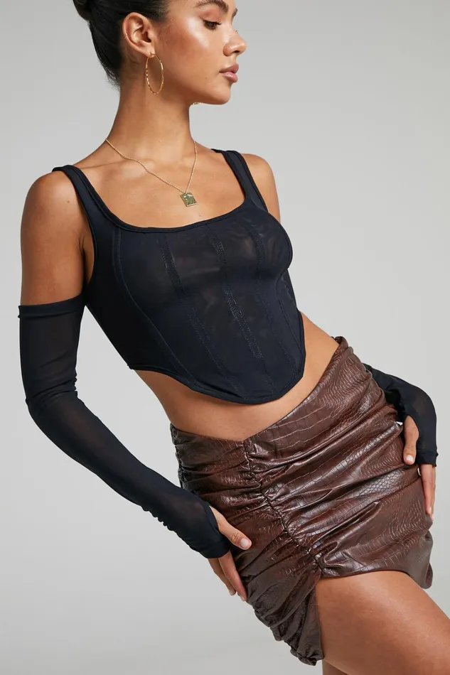 By Dyln 8211 Addy Skirt In Chocolate Women Showpo Skirts