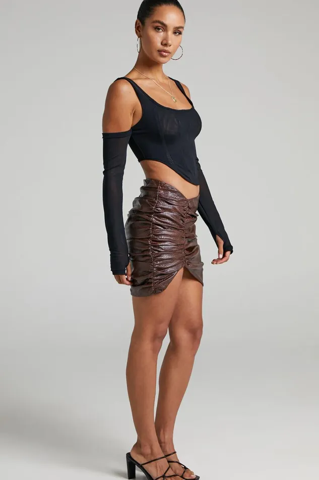By Dyln 8211 Addy Skirt In Chocolate Women Showpo Skirts