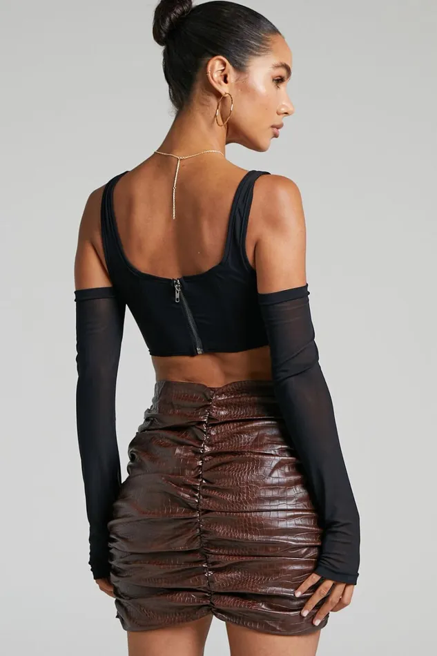 By Dyln 8211 Addy Skirt In Chocolate Women Showpo Skirts