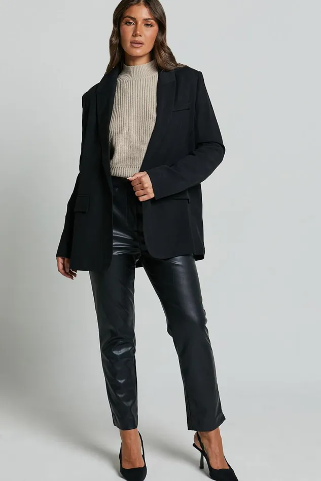 Caralina Blazer 8211 Oversized Single Breasted Blazer In Black Women Showpo Blazers