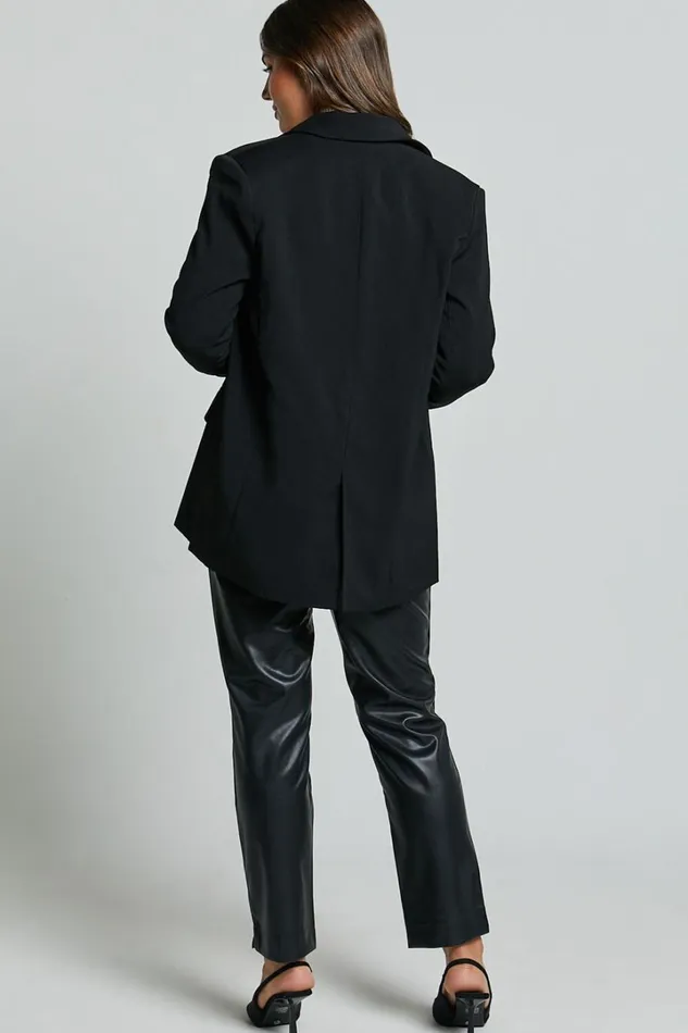 Caralina Blazer 8211 Oversized Single Breasted Blazer In Black Women Showpo Blazers