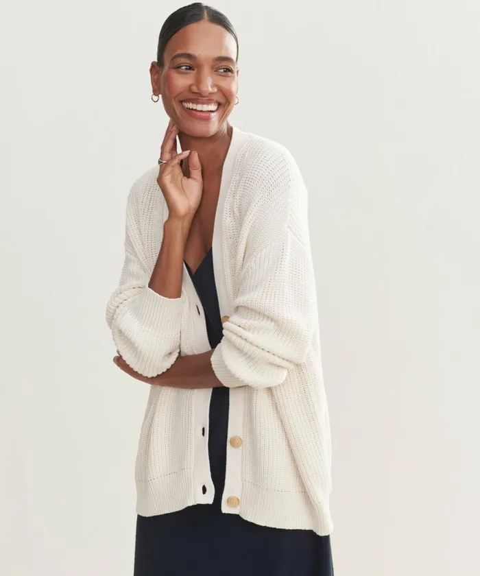 Cardigans Women Jenni Kayne Cotton Cocoon Cardigan Ivory