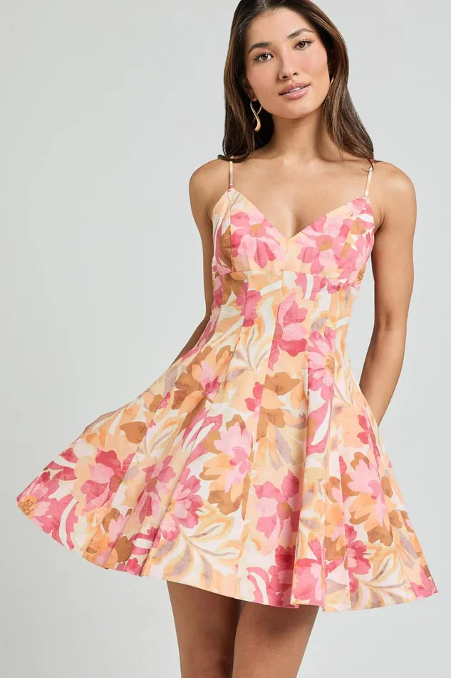 Carly Mini Dress 8211 Strappy Bust A Line Dress In Sorbet Bloom Print Women Showpo Dresses Carly Mini Dress 8211 Strappy Bust A Line Dress In Sorbet Bloom Print Women Showpo Dresses