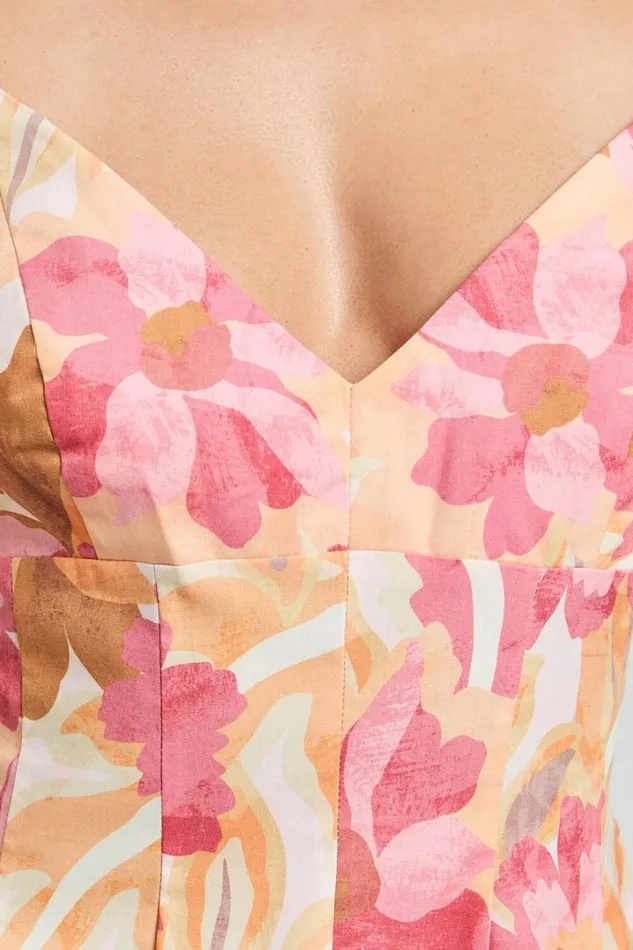Carly Mini Dress 8211 Strappy Bust A Line Dress In Sorbet Bloom Print Women Showpo Dresses
