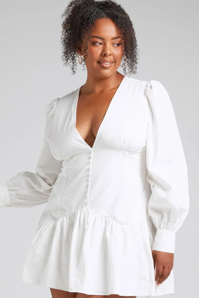 Carlyle Mini Dress 8211 Long Sleeve Corset Dress In White Women Showpo Curve Clothes
