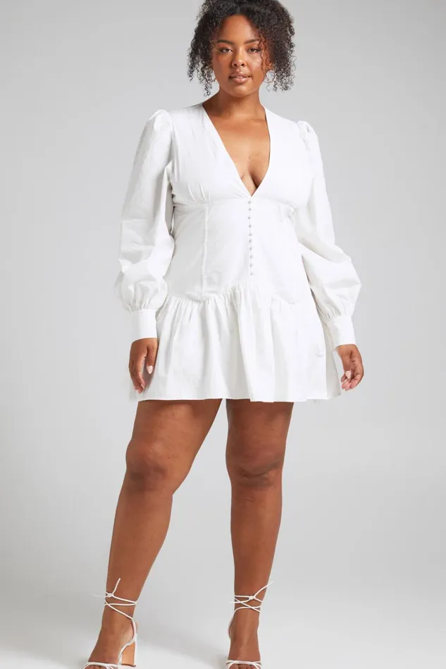 Carlyle Mini Dress 8211 Long Sleeve Corset Dress In White Women Showpo Curve Clothes