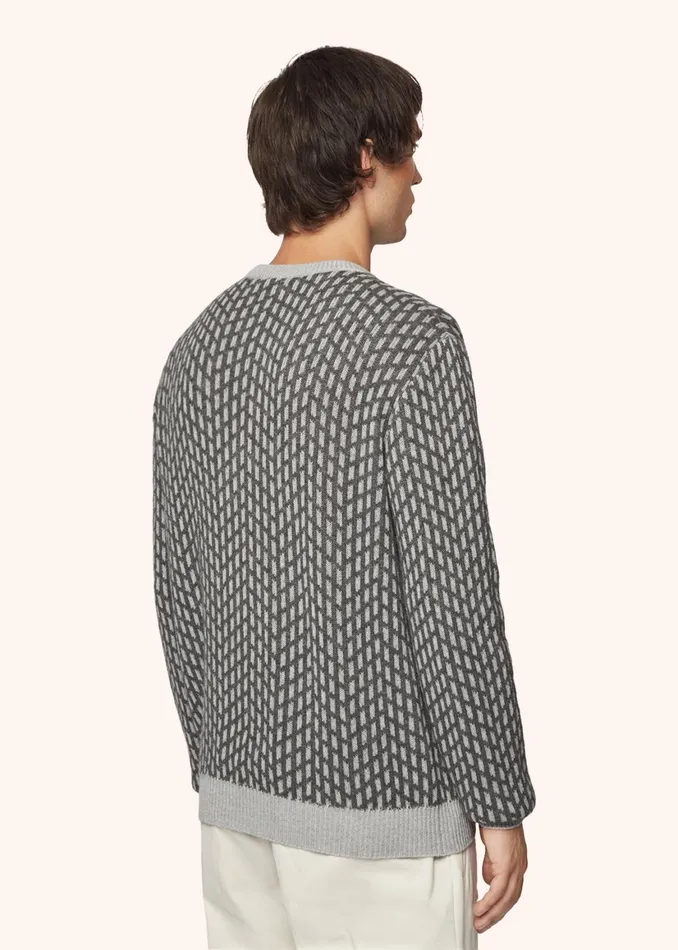 CASHMERE JUMPER WITH JACQUARD PATTERN Men Kiton Knitwear CASHMERE JUMPER WITH JACQUARD PATTERN Men Kiton Knitwear