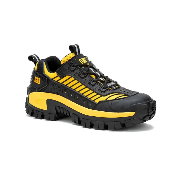 Cat Footwear Shoes Men039s Invader Mecha Composite Toe Work Shoe Blackcat Yellow 8211 Men