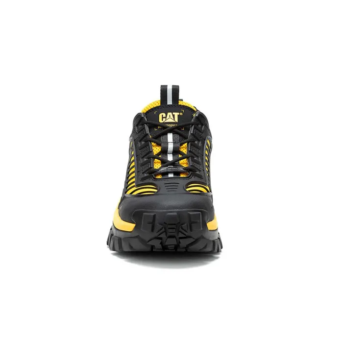 Cat Footwear Shoes Men039s Invader Mecha Composite Toe Work Shoe Blackcat Yellow 8211 Men