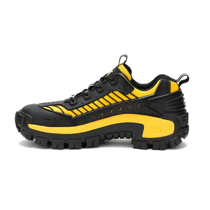 Cat Footwear Shoes Men039s Invader Mecha Composite Toe Work Shoe Blackcat Yellow 8211 Men