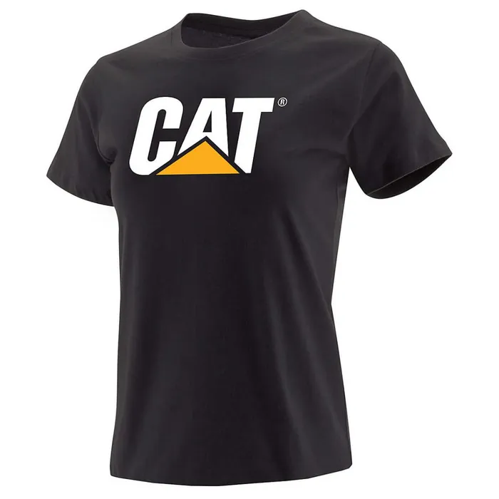 Cat Footwear Tops and Outerwear Women039s Trademark Logo Tee Black 8211 Women