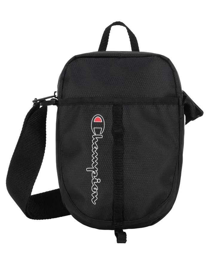 Center Crossbody Bag Script Logo Black MenWomen Champion Bags and Backpacks