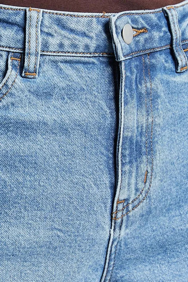 Chandler Jeans 8211 High Waisted Crop Straight Jeans In Mid Blue Wash Women Showpo Jeans