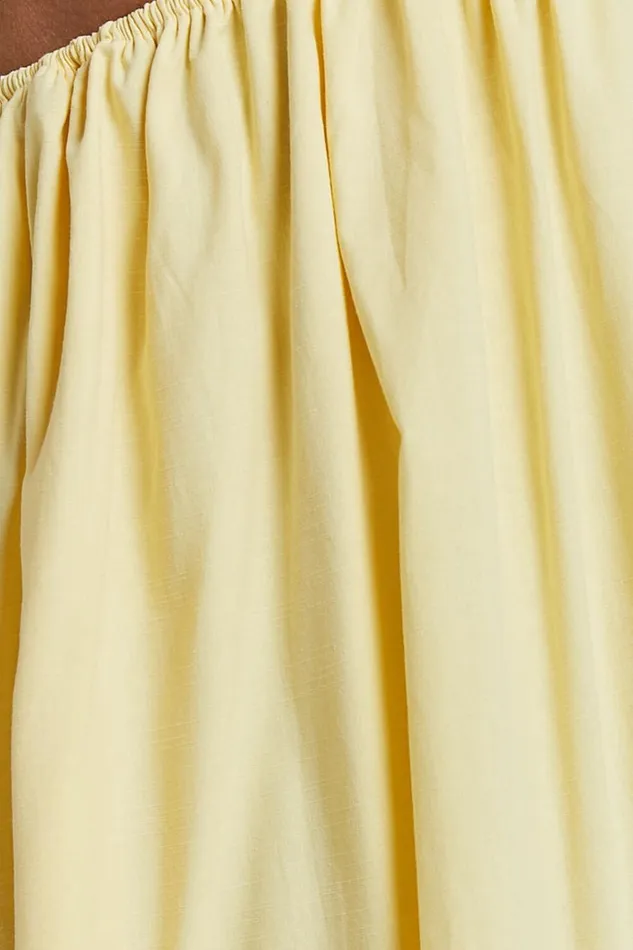 Chantrell Midi Dress 8211 Puff Sleeve Dress In Lemon Women Showpo Dresses