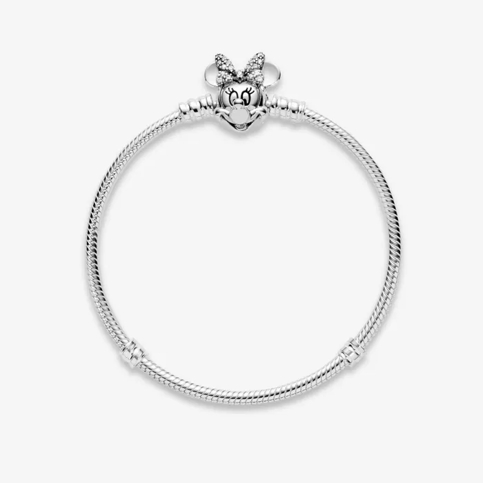 Charm Bracelets Women Pandora Disney Pandora Moments Pav Minnie Mouse Clasp Snake Chain Bracelet