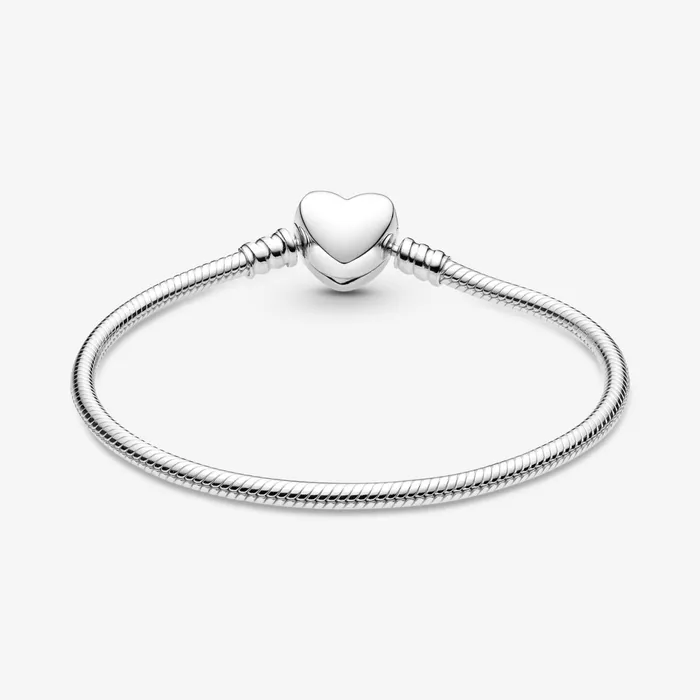 Charm Bracelets Women Pandora Online Moments Engravable Heart Clasp Snake Chain Bracelet