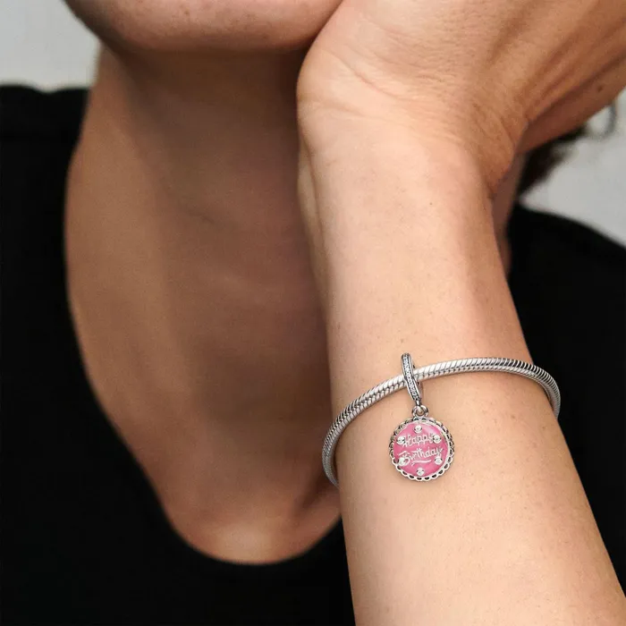 Charm Bracelets Women Pandora Pink Birthday Cake Bracelet Set