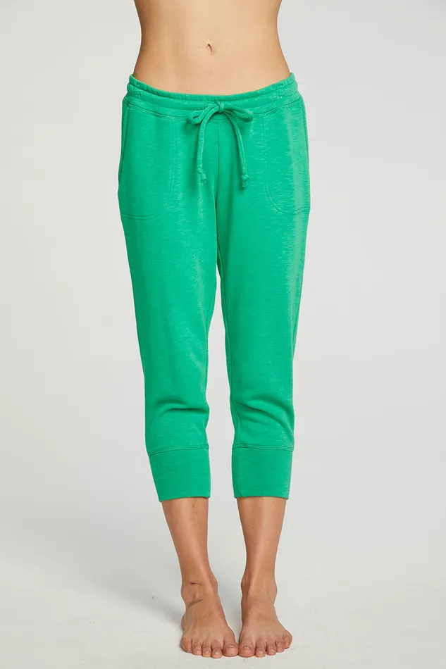 Chaser Brand Bottoms Womens Slub French Terry Cropped Extended Cuff Jogger