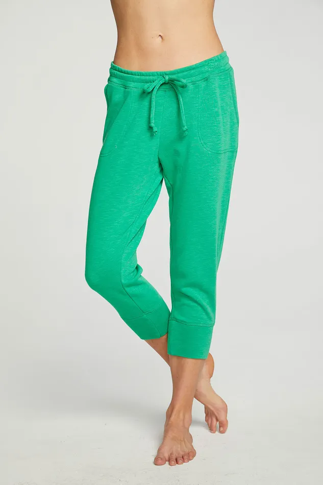 Chaser Brand Bottoms Womens Slub French Terry Cropped Extended Cuff Jogger