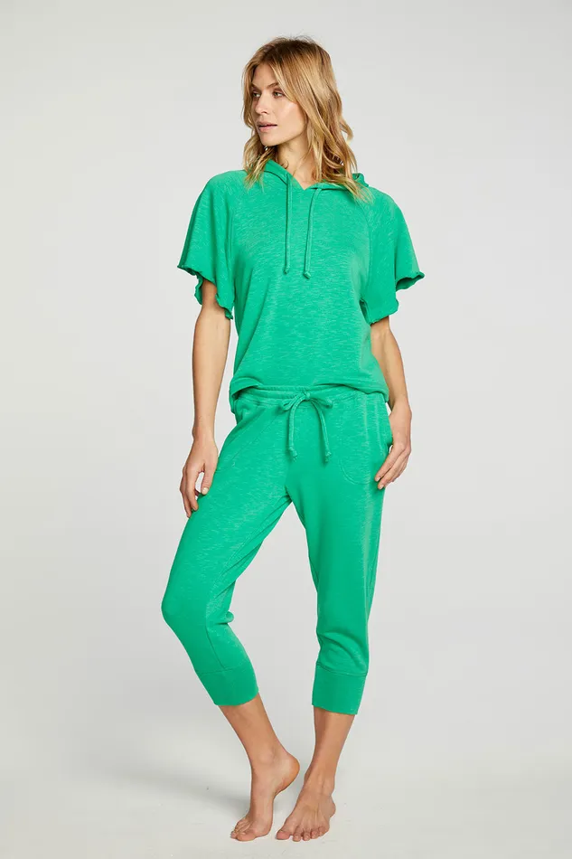 Chaser Brand Bottoms Womens Slub French Terry Cropped Extended Cuff Jogger