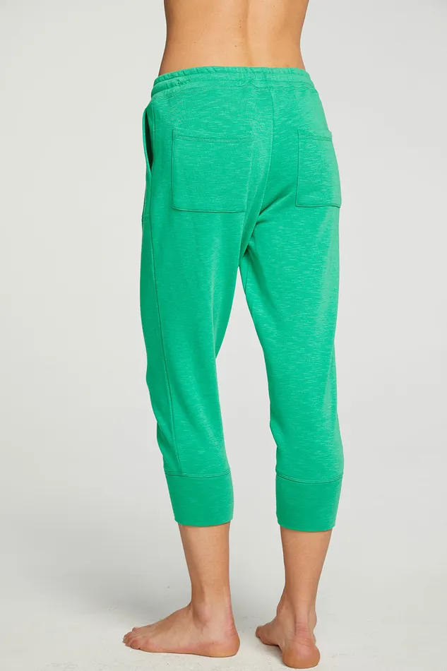 Chaser Brand Bottoms Womens Slub French Terry Cropped Extended Cuff Jogger