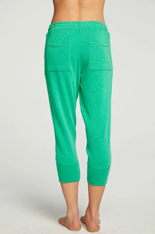 Chaser Brand Bottoms Womens Slub French Terry Cropped Extended Cuff Jogger